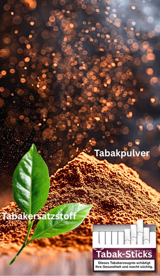 Tabakpulver, Tabakersatzstoff und Tabaksticks