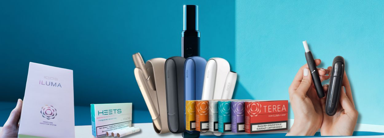 IQos Sortiment und Tabak Sticks in verschiedenen Geschmacksrichtungen IQos Sortiment und Tabak Sticks in verschiedenen Geschmacksrichtungen