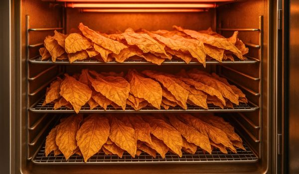 Tabakblätter im Backofen fermentieren