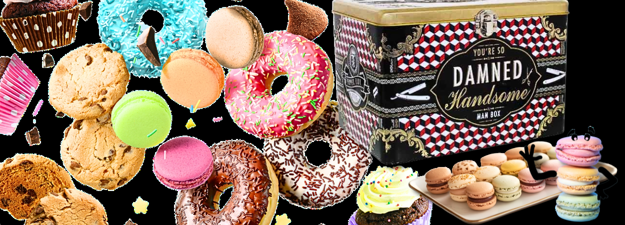 süßes Gebäck und Kekse mit Vorratsdose