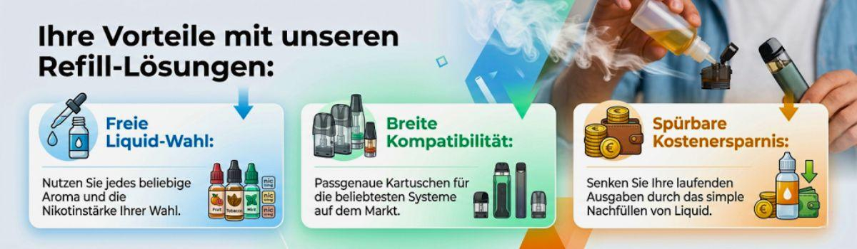 Darstellung der Vorteile-Refill-Lösungen Darstellung der Vorteile-Refill-Lösungen