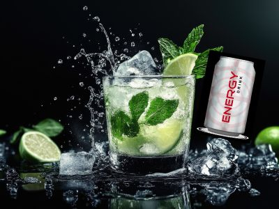 Mojito-Getränk im Glas + Energy