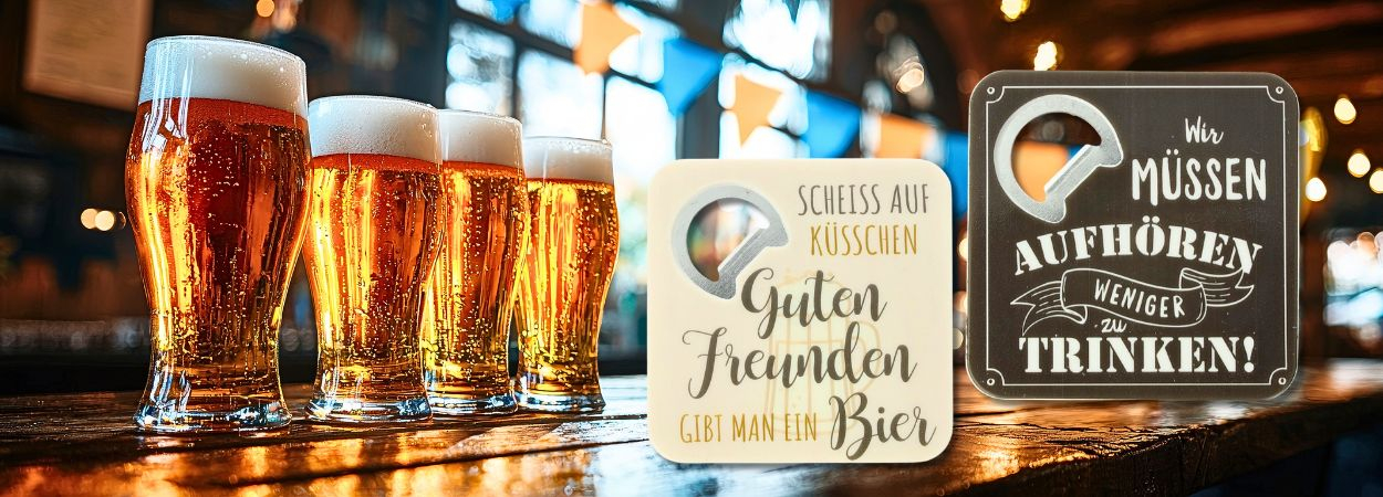 Bieruntersetzer mit Spruch