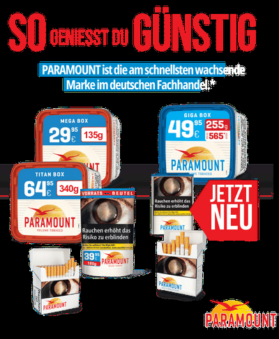 Paramount Tabak - Eine Marke mit verschiedenen Vorteilen Paramount Tabak - Eine Marke mit verschiedenen preislichen Vorteilen