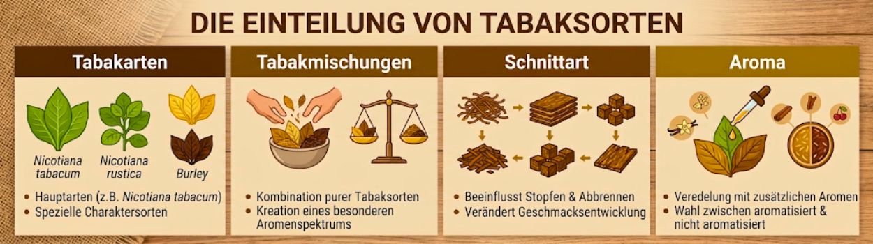 [KI-generiert] Einteilung von Tabaksorten