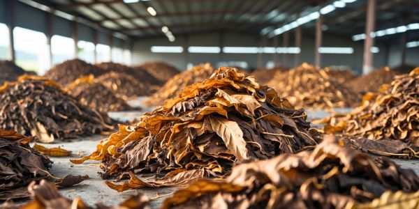Tabakblätter zum fermentieren in mehrere Haufen(Pilons) 