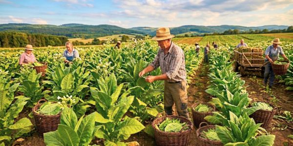 Tabakblätter ernten Tabakblätter ernten