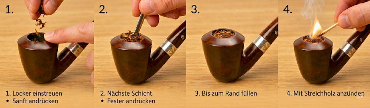 Tipps zum Vorbereiten: stopfen und anzünden einer Tabakpfeife 