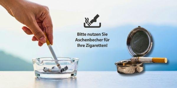 Aschenbecher und Zigarette