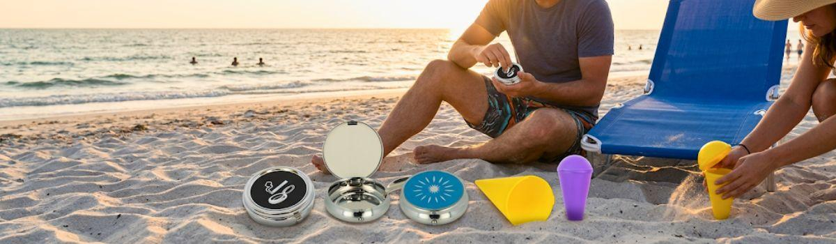 Taschen und Strandaschenbecher