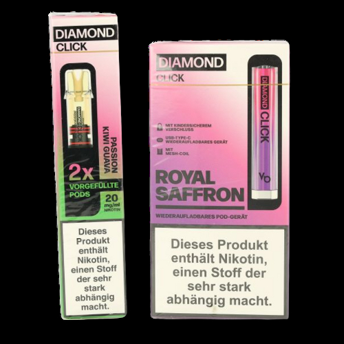 Vapes Bars Diamond Click Pod System mit unterschiedlichen Geschmacksrichtungen erhältlich