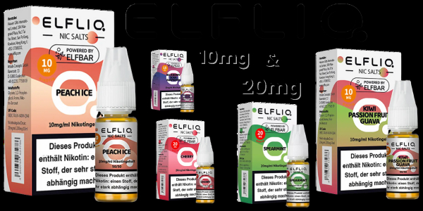 Elfliq in 10mg und 20mg Nikotin pro Milliliter erhältlich Elfliq in 10mg und 20mg Nikotin pro Milliliter erhältlich