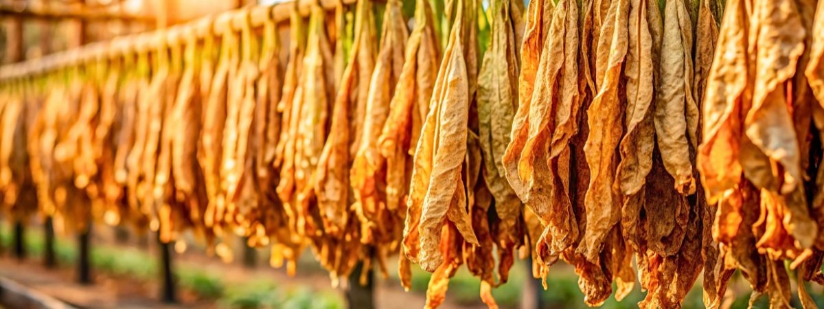 Tabakblätter beim trocknen Tabakblätter beim trocknen