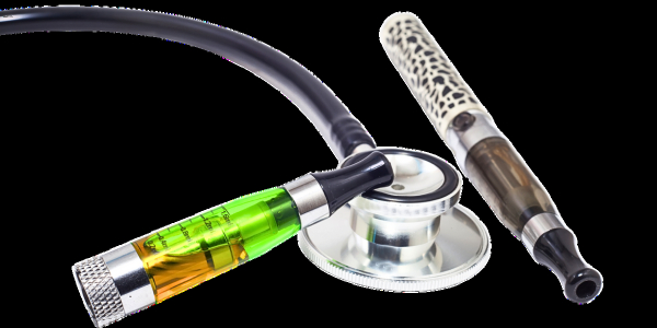 E- Zigarette und Stethuskop