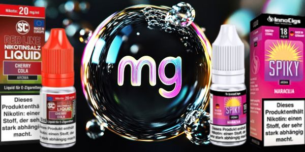 Liquids mit Aroma und mg Blase