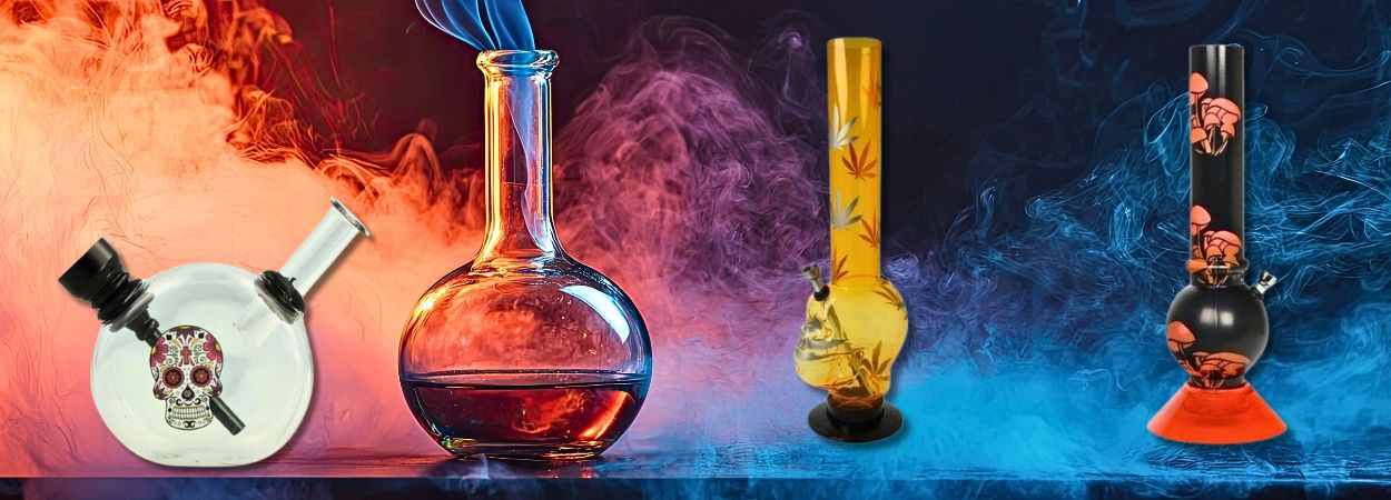 Glas Bong in unterschiedlichen Motiven