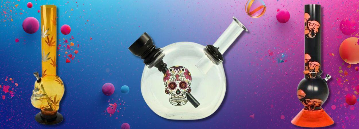 Glas Bong in unterschiedlichen Motiven