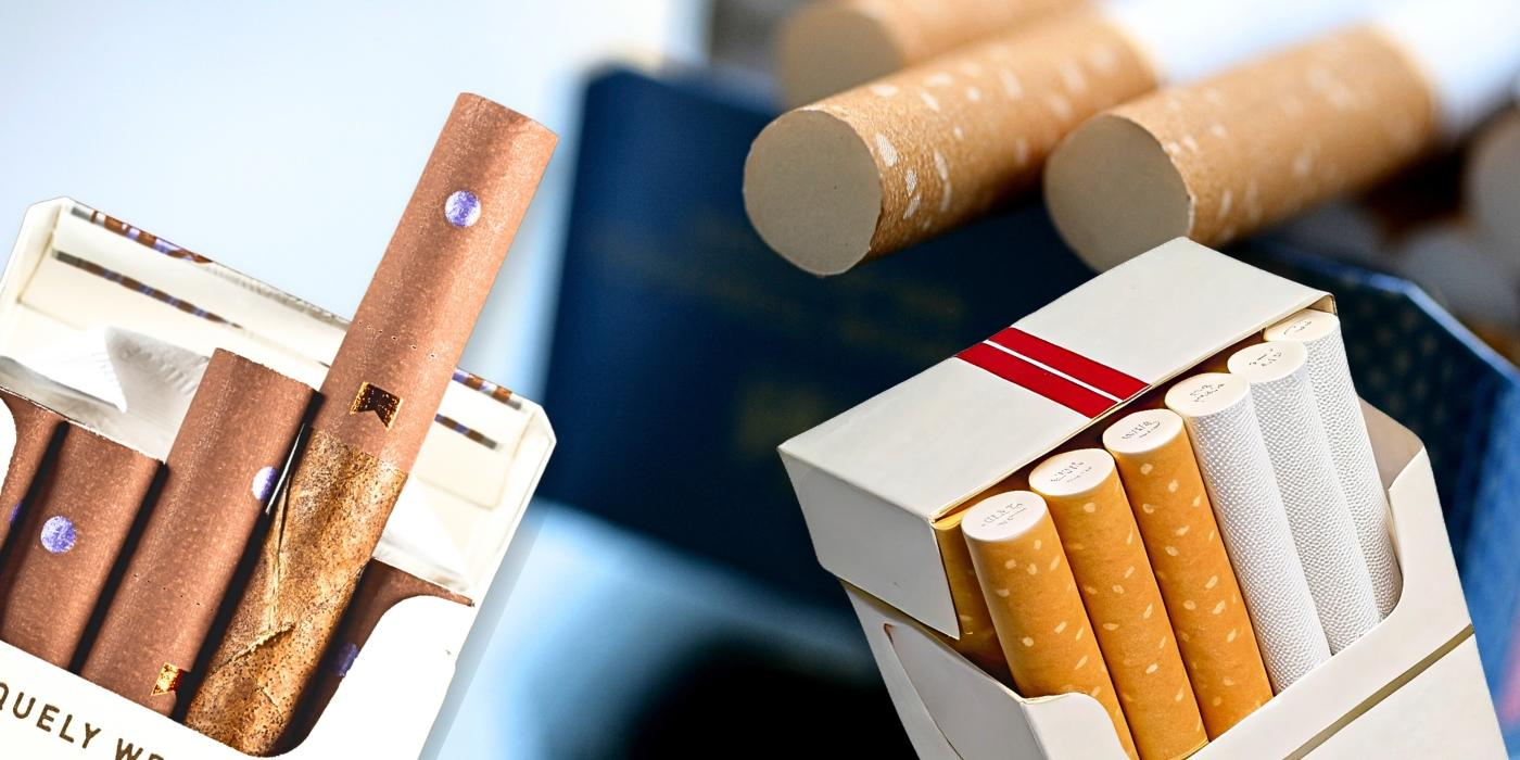 unterschiedliche Darstellung von Zigaretten und Zigarillo Filter