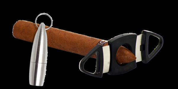 Zigarre mit einem Cutter und Bohrer Zigarre mit einem Cutter und Bohrer
