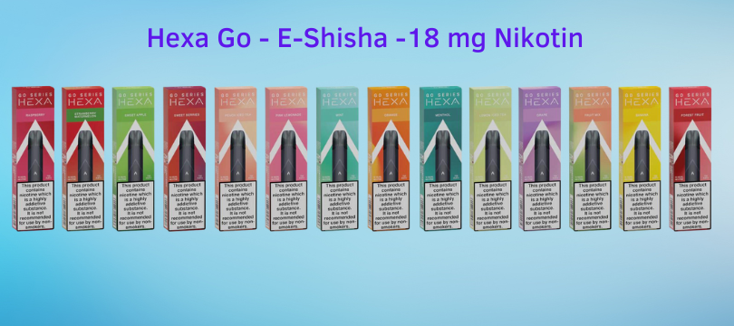 Nikotingehalt sowie Sorten der Hexa Go E-Shisha