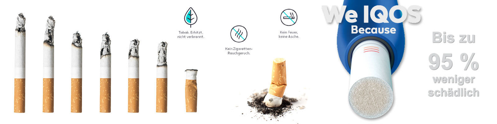 IQOS mit bis zu 95% weniger schädlich gegenüber rauchender und ausgedrückter Zigarette