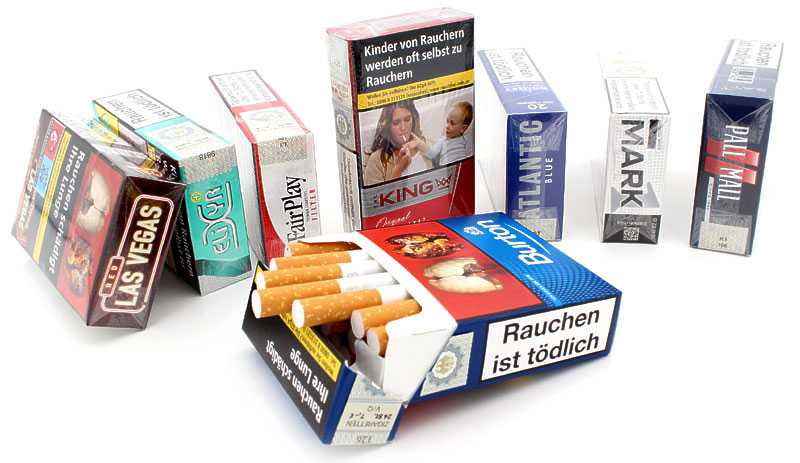 Beliebte und preisgünstige Zigaretten wie Pall Mall, Mark Adams, The King, Elixyr, Burton